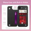 LETO for iPhone 16e Wallet Case, Flip Folio Leather Kickstand Black