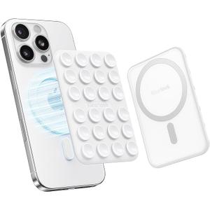 Klearlook Magnetic Suction Phone Mount for MagSafe Case, Removable Sticky Phone Grip Holder for Hands-Free Makeup/Selfie/Live Streaming/Vlog for TikTok & Instagram Influencer/Creator, Classic White