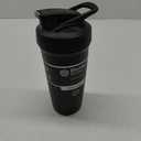 BlenderBottle Strada Shaker Cup Insulated Stainless Steel Water Bottle with Wire Whisk, 24-Ounce, Black