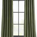 HPD Half Price Drapes Signature Velvet Thermal Blackout Curtains for Living Room 96 Inch Long (1 Panel) Rod Pocket Insulated Blackout Curtains for Bedroom Window Curtains, 50W x 96L, Hunter Green