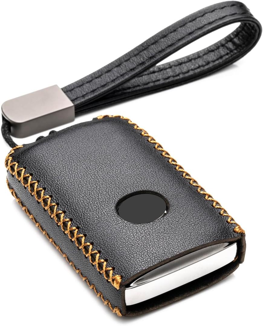 Vitodeco Leather Remote Key Case Cover Protector Comaptible with Mazda 3, Mazda 6, CX-5, CX-50, CX-3, CX-30, CX-9, CX-90, CX-70, 4-Button, Black