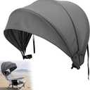 DaisyInner 1 Pcs Beach Chair Umbrella Canopy Extra Large Foldable Chair Sun Shade with Adjustable Clamp for Beach Camping Fishing Lounge Outdoor (Grey)