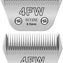 2PCS 4FW/5FW Wide Blades for Dog Grooming Blades Compatible with Andis,Oster A5,Wahl km10 Dog Clippers,Size-#4/5 FW, 1/8-Inch Cut Length (3.2mm)(2pcs #7FW)