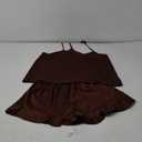 Ekouaer Satin Pajama Set for Women Silk Pjs for Women Set Camisole Top and Shorts with Ruffle Sleepwear, L