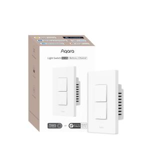 Aqara Smart Light Switch H2 (2-in-1 Neutral, 2 Buttons, 1 Channel), Thread/Zigbee Protocol, Wall Switch for Smart Home, Supports Apple Home, Google, Alexa, Matter Over Thread