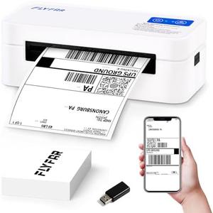 Bluetooth Thermal Shipping Label Printer, Wireless 4x6 Label Printer for Small Business, Compatible with Android, Windows, iPhone, Mac, Widely Used for Amazon, Shopify, Ebay, USPS, Etsy, FedEx (White)