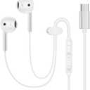 Type C Headphones Wired for iPhone 16e 17/16 Pro Max/16 Pro/16 Plus/16/15, USB C Earphones Noise Canceling Earbuds with Mic & Remote Control for Samsung Galaxy S25 Ultra S24FE S23 S22 A17 A16,Pixel 10