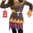 Morph Kids Scarecrow Costume for Girls - Creepy Scarecrow Outfit for Little Girls - Fun Halloween Dress-Up, X-Large