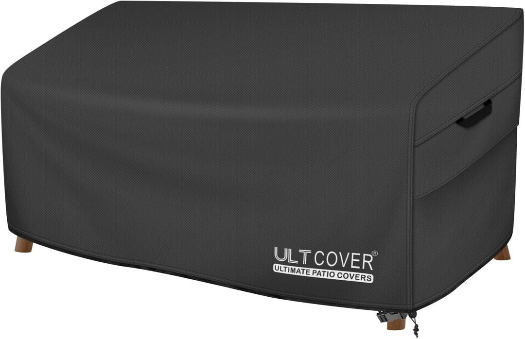 ULTCOVER Patio Furniture Sofa Cover 88W x 35D x 35H inch Waterproof Outdoor 3-Seater Couch Cover, Black