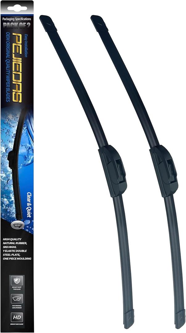 Quality Front Wiper Blades, Replacement for 2002-2006 Toyota Camry,1990-2002 Honda Accord,2013-2020 Chevrolet Impala, OE Original Style (24 Inch + 19 Inch Front Wiper Blades)