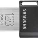 SAMSUNG FIT Plus 3.1 USB Flash Drive, 128GB, 400MB/s, Plug In and Stay, Storage Expansion for Laptop, Tablet, Smart TV, Car Audio System, Gaming Console, MUF-128AB/AM,Gunmetal Gray