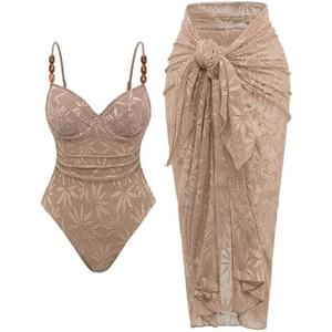 SHENHE Women's Underwire One Piece Swimsuit with Cover Up Sarong Wrap Tummy Control Bathing Suit XL