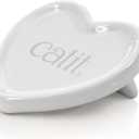Catit Creamy Ceramic Heart Dish, Cat Treat Feeding Dish