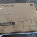 VASAGLE MAEZO Collection - Extendable Dining Table for 4/6/8, Kitchen Table with Tapered Legs, Curved Transitions, for Dining Room, Kitchen, Home Office, Honey Brown UKDT090K01V1