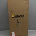 BEAMNOVA Trash Can Indoor Outdoor Stainless Steel Commercial Garbage Can Brushed Industrial Garbage Enclosure Inside Cabinet with Lid Waste Container, Metallic Black, 11.8 * 9.8 * 26.8 in