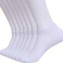 7 Pairs Thin Ankle Socks for Men Women Low Cut Short Sock Pack (White)