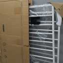 Babelio 31.5-55" No Bottom Bar Baby Gate Extra Wide, 2-in-1 Auto Close Dog Gate for The House, Stairs and Doorways, with Large Walk Thru Door, White