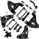SCITOO 15pcs Front Suspension Kit Idler Arm Pitman Arm Upper Lower Control Arm Tie Rod End Adjusting Sleeve Sway Bar Link for Chevy C1500 & C1500 Suburban Tahoe for GMC C1500