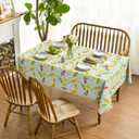 Horaldaily Summer Tablecloth 60x104 Inch Rectangular, Tropical Popsicle Ice Cream Orange Sunshine Blue White Washable Seasonal Table Cover for Party Picnic Dinner Decor