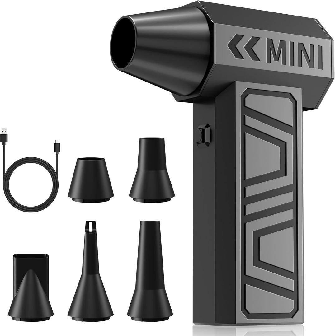 Compressed Air Duster, 130,000RPM Super Power Electric Air Duster, 3-Gear Adjustable Mini Blower, Replacing Compressed Air Cans, Dust Blower for Car, House, Outdoor or Campfires, Valentine's Day Gifts