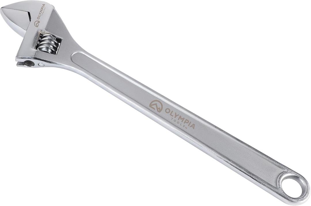 Olympia Tools 24" Adjustable Wrench, Heavy Duty Drop Forged Steel, Chrome Plated, Precision Machined Jaws, Rust Resistant