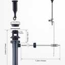 2PCS Bathroom Sink Drain with Lift Rod, Pop Up Sink Drain with Overflow, Universal Fit, Matte Black Drain Stopper for Vessel Sink, Assembly for Bathroom Faucet Sink