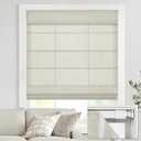 UNISHADES no Drill Cordless Roman Shades for Windows, 42" W 64" H - Light Filtering - Linen - Beige