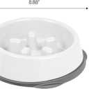 IRIS USA 2-Cup Slow Feeder Bowl, Anti-Choking & Anti-Slip Puzzle Dish for Healthy Digestion, Short Snout Dogs & Cats, BPA & PVC-Free, White/Gray
