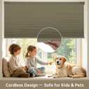 Changshade No Drill No Tools Blackout Cellular Shades,Cordless Blinds for Indoor Windows,Room Darkening Window Shades Honeycomb Blinds for Bedroom,Office,Home,35" w x 48" h,Light Brown