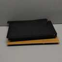 Double Layer Bread Box for Kitchen Countertop, Large Breadbox Bread Container Storage with Windows, Wooden Farmhouse Bread Holder (Black)