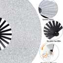 3 x OHOME Hand Fans for Women Foldable - White Large Folding Rave Fan | Fans for Line Dancing - Nylon-Cloth Vintage Retro Fabric Festival Hand Held Fan, Stocking Stuffers for Women