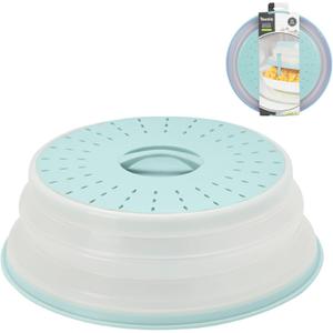 Tovolo Microwave Splatter Cover for Food Medium Blue Haze Dishwasher Safe, Collapsible Reusable Cover for Food in Microwave Uses BPA Free Safe Silicone, 10 Inch Vented Microwave Cover