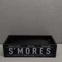 S'Mores Station, Farmhouse Smores Caddy with Handles, Smores Kit for Fire Pit Smores Maker Box, Smores Bar Station with 5Pcs Extendable Marshmallow Roasting Sticks, Camping Essentials Gear Accessories