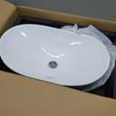 Oval Vessel Sinks for Bathrooms - OCEALAGOON 18x12 Bathroom Vessel Sinks White Porcelain Ceramic Countertop Sink Modern Sink Bowls for Bathroom Vanity, 18W x 12D