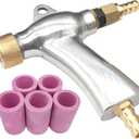 Sand Blaster Gun, Sandblasting Sandblaster Gun Kit for Sandblast Blast Cabinet with 5Pcs Ceramic Nozzles (silvery)