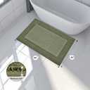anllugs Bathroom Rugs 30" x 46", Non-Slip Extra Soft Absorbent Bath Rugs, Machine Washable Quick Dry Bath Mats for Bathroom Floor, Shower, Bathtub and Sink, Olive Green & Green