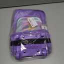 Travel Rolling Suitcase Compatible with Barbie Dolls 12-Inch Holds up to 6 Dolls, Storage Luggage Backpack with Wheels and Handle, Multiple Pockets for Doll’s Clothes, Accessories, Purple, Bag Only