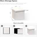 B FSOBEIIALEO Storage Ottoman Velvet Tufted Folding Ottomans Footstool Rest Seat with Removable Lid (White, Medium)