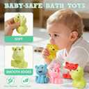 Baby Bath Toys for Babies 6-12 Months | Sealed, No Hole & Mold Free Bath Toys for Toddlers | Soft & Safe Floating Bathtub Water Pool Toys for Babies, 9 PCS Wild Animals Tub Toys