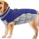 Lelepet Dog Coat Warm Dog Winter Coat Waterproof Dogs Jacket with Harness Built in Reflective Pet Fleece Vest Zip-Up Cold Weather Coats for Extra Large Dogs Turtleneck & Windproof Coats Great Dane 3XL (Blue)