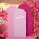 Pink Arch Backdrop Cover Set of 3 Wedding Arch Covers Stretchy Backdrop Baby Shower Birthday Party Hot Pink Arch Cover 6FT 6.6FT 7.2FT Arch Backdrop Stand Cover Spandex Bridal Shower Decoration