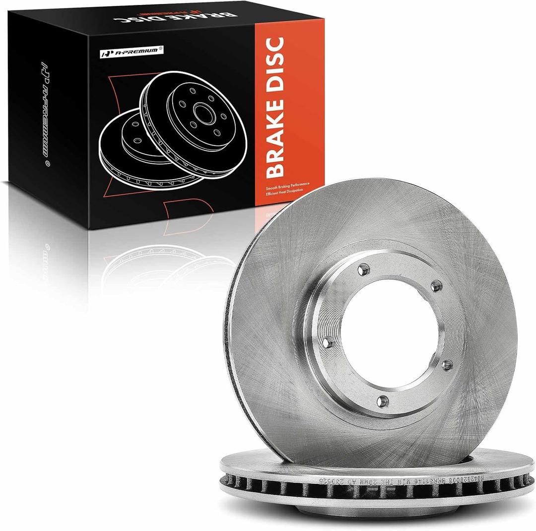 A-Premium 10 Inch (254mm) Front Vented Disc Brake Rotors, 1-Pack Compatible with Toyota models - Tacoma 1995-2004