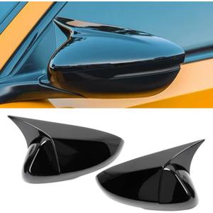 Yumzeco Compatible with 2018-2022 2023 2024 2025 Honda Accord Ox Horn Mirror Cover Overlay, LH & RH Side Door Rearview Mirror Caps Trim for 10th 11th Gen Accord (Glossy Black)