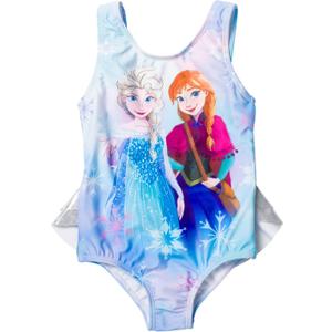 Disney Frozen Girls UPF 50+ One Piece Bathing Suit (4T, Multicolor)