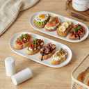 2 x Oval Platter Oval Trays 2 Pack for Entertaining, White Plates Serving Dish for Wedding Party Restaurant Home Steak Meat Taco Sushi Appetizer Cake, New Bone Porcelain, 12 x 5.78 Inches, White
