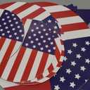 4 Pcs Patriotic Cupcake Stand with American Flag Cupcake Holder Reusable Cake Display President's Veterans Day Patriotics Themed Party Decoration for Birthday Bar Wedding Party(Patriotic) (Blue)