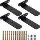 Alise Floating Shelf Brackets, 4 Pcs 90 L Brackets Heavy Duty for Wood, 6in Black Brackets for Wall Hidden Shelves, Metal Shelving Supports for Home, Garden, Office and DIY