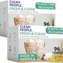 The Clean People Laundry Detergent Pods - Hypoallergenic Laundry Pods - Ultra Concentrated, Recyclable Packaging, Stain Fighting - Fresh Scent, 192 Pack
