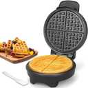 FineMade 7 Inches Round Classic Waffle Maker Machine, Mini Waffle Maker, Non-stick Waffle Irons, Thin Waffle Maker Crispy, Black