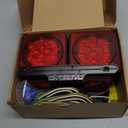 MAXXHAUL 70205 Trailer Light Kit - 12V All LED, Left and Right Waterproof Submersible for Trailers, Boat Trailer Truck Marine Camper RV Snowmobile, Red